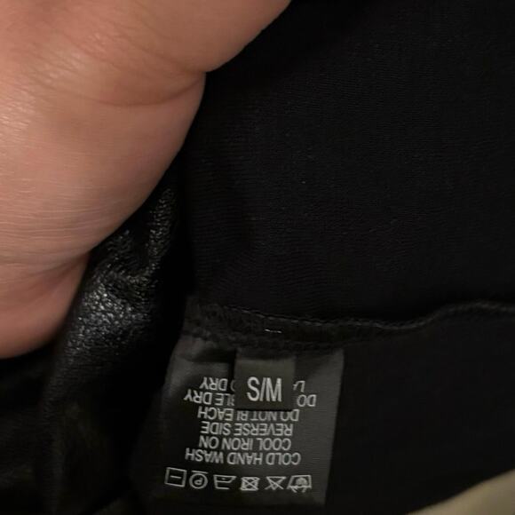 Ruti Black Faux Leather Zip Up Trench Coat Size Small Medium - Picture 3 of 5